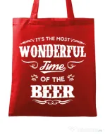 Sacosa din panza Wonderful time of the beer Rosu