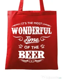 Sacosa din panza Wonderful time of the beer Rosu