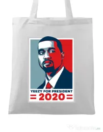Sacosa din panza Yezzy for president Alb