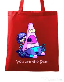 Sacosa din panza You are the star Rosu