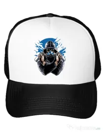 Sapca personalizata Graffiti gas mask Alb