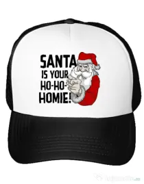 Sapca personalizata Santa is your homie Alb