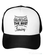 Sapca personalizata The best men are born in January Alb