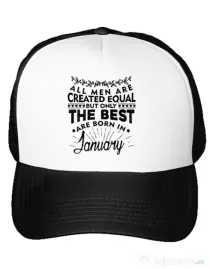 Sapca personalizata The best men are born in January Alb