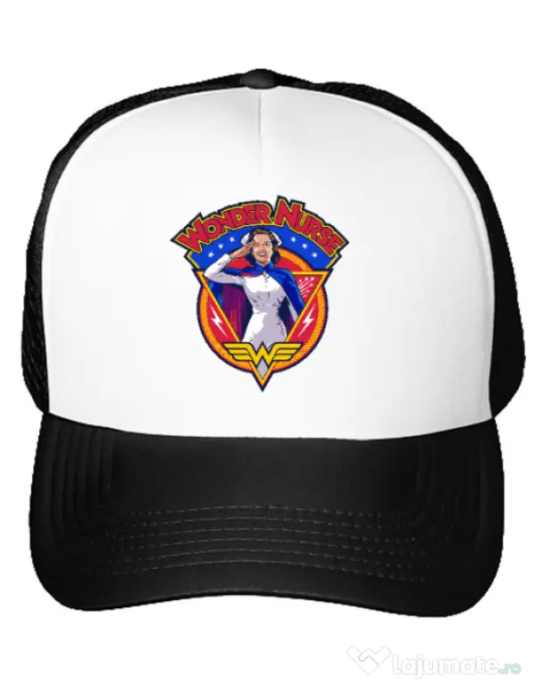 Sapca personalizata Wonder nurse Alb