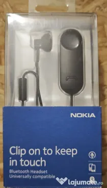 Casti audio wireless BT - Nokia BH-118, clip-on, negru