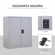 Vinsetto Dulap pentru Documente cu Raft Reglabil și Încuietoare de Siguranță, 80x40x92,5 cm, Gri | Aosom Romania 