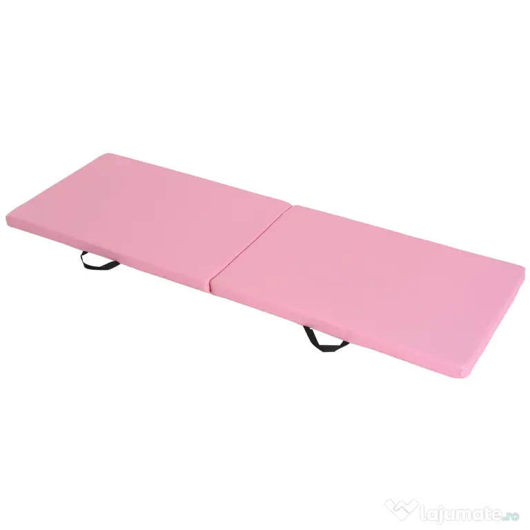 HOMCOM Covoraș de Gimnastică Pliabil și Antiderapant 180x60x5 cm Roz | Aosom Romania