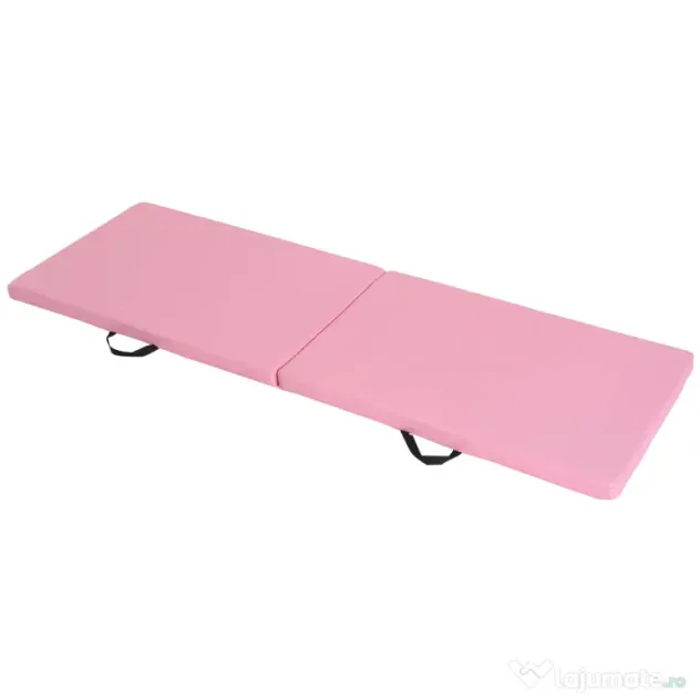 HOMCOM Covoraș de Gimnastică Pliabil și Antiderapant 180x60x5 cm Roz | Aosom Romania
