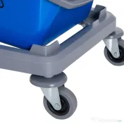 HOMCOM Carucior de Curățenie cu Stoarcere, 2 Găleți, Profesional, Albastru și Roșu | Aosom Romania