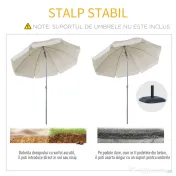Outsunny Umbrelă de Grădină cu Acoperiș Reglabil, Φ220cm, Crem Alb | Aosom Romania