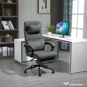 Vinsetto Scaun Ergonomic de Birou Reglabil pe Înălțime Tesatura Gri | Aosom Romania