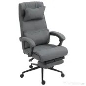 Vinsetto Scaun Ergonomic de Birou Reglabil pe Înălțime Tesatura Gri | Aosom Romania