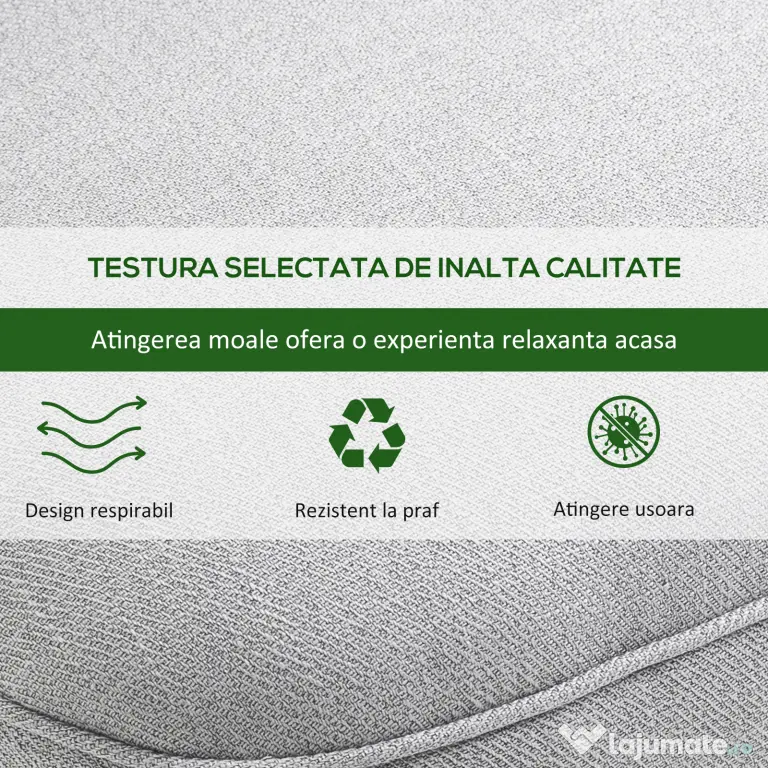 Fotoliu Captusit HOMCOM din Lemn si In cu Perna Detasabila Gri | Aosom Romania