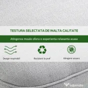 Fotoliu Captusit HOMCOM din Lemn si In cu Perna Detasabila Gri | Aosom Romania