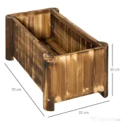 Outsunny Ghiveci Rectangular pentru Plante din lemn de Brad, 70x35x30cm | Aosom Romania 