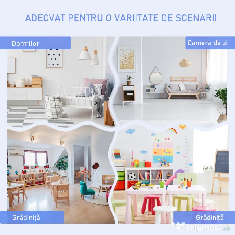 HOMCOM Set Mobilier pentru Copii 4 Piese, Masă, 2 Scaune, Bancă Depozitare, Lemn Multifuncțional, Alb și Gri | Aosom Romania