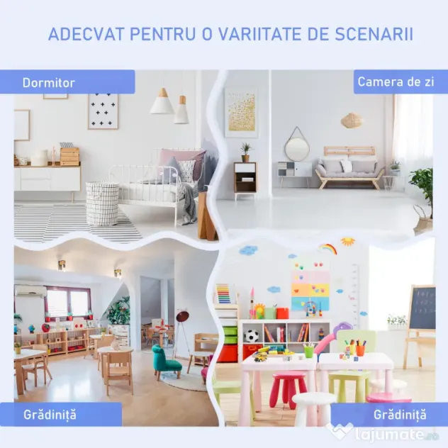 HOMCOM Set Mobilier pentru Copii 4 Piese, Masă, 2 Scaune, Bancă Depozitare, Lemn Multifuncțional, Alb și Gri | Aosom Romania