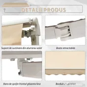 Outsunny Perdea Parasolar Rulou de Perete pentru Exterior, Impermeabilă, din Aluminiu și Poliester, 3x2.5m, Bej | Aosom Romania 