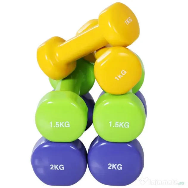 HOMCOM set 4 perechi greutati, cu valiza, 0.5kg, 1kg, 1.5kg, 2 kg | Aosom Romania