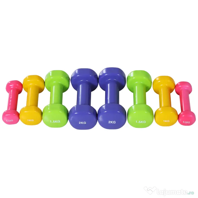 HOMCOM set 4 perechi greutati, cu valiza, 0.5kg, 1kg, 1.5kg, 2 kg | Aosom Romania