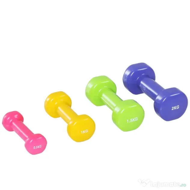 HOMCOM set 4 perechi greutati, cu valiza, 0.5kg, 1kg, 1.5kg, 2 kg | Aosom Romania