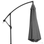 Outsunny Umbrelă Descentralizată pentru Exterior, Gri, Manivelă, Oțel și Poliester Anti-UV, Φ300x250cm | Aosom Romania 