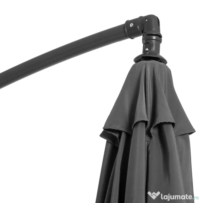 Outsunny Umbrelă Descentralizată pentru Exterior, Gri, Manivelă, Oțel și Poliester Anti-UV, Φ300x250cm | Aosom Romania