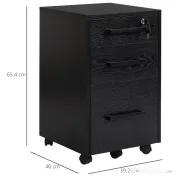 HOMCOM comoda documente, 3 sertare, 39.2x40x65.4 cm | Aosom Romania 