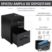 HOMCOM comoda documente, 3 sertare, 39.2x40x65.4 cm | Aosom Romania 