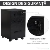 HOMCOM comoda documente, 3 sertare, 39.2x40x65.4 cm | Aosom Romania 