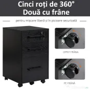 HOMCOM comoda documente, 3 sertare, 39.2x40x65.4 cm | Aosom Romania 