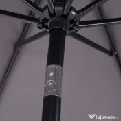 Outsunny Umbrela de Gradina Φ300cm cu Manivela, Gri Inchis | Aosom Romania