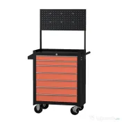 HomCom Cărucior scule pentru Atelier cu Sertar Negru și Portocaliu 61.5 x 33 x 76cm 