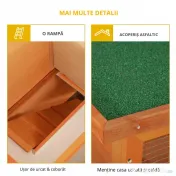 Cusca Iepuri PawHut, 90x45x80cm, verde, portocaliu | Aosom Romania 