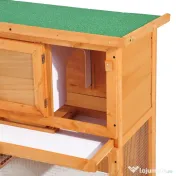 Cusca Iepuri PawHut, 90x45x80cm, verde, portocaliu | Aosom Romania 