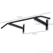 HOMCOM Bara Flotari la Perete Profesionala cu Schelet in Otel, 116 x 43 x 20cm, Negru 