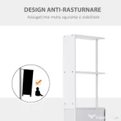 HOMCOM Mobilier Coloană Baie, 2 Compartimente, Ușă, 2 Sertare, MDF și Fier, 15x33x140 cm, Alb și Gri | Aosom Romania 