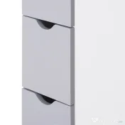 HOMCOM Mobilier Coloană Baie, 2 Compartimente, Ușă, 2 Sertare, MDF și Fier, 15x33x140 cm, Alb și Gri | Aosom Romania 