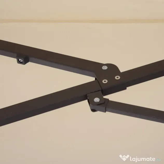 Umbrela de Gradina Impermeabila Outsunny, 12 nervuri metalice Anti-UV Bej, 460x270x240cm | Aosom Romania