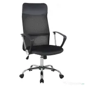 HOMCOM scaun ergonomic de birou, insertie plasa, negru 
