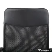 HOMCOM scaun ergonomic de birou, insertie plasa, negru 