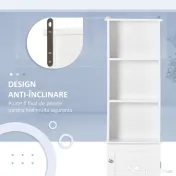 HOMCOM Coloana Baie cu Raft pe 3 Niveluri si Dulapior Inchis 