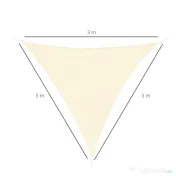 Outsunny Cort Parasolar Triunghiular, Alb Crem, 3x3x3m