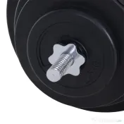 Homcom Set Haltere & Bara 170cm, 70kg cu discuri reglabile pentru antrenamente 