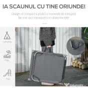 Outsunny Sezlong pentru Gradina Pliabil din Metal si Tesut Oxford Respirabil 