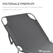 Outsunny Sezlong pentru Gradina Pliabil din Metal si Tesut Oxford Respirabil 