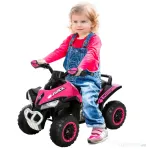 Homcom ATV Ride-On pentru Copii 18-36 Luni, Jucărie cu Împingere, Lumini și Sunete, Design Stabil și Interactiv