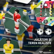 HOMCOM Masa de Fotbal cu 2 Tabele de Scor, din Lemn, Oțel Inoxidabil și Plastic, 86,5x43,5x63 cm, Multicolor 