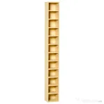 HOMCOM Bibliotecă Mobilă pentru CD-uri cu 12 Rafturi pentru 204 CD-uri, din MDF și PAL, 21x20x175 cm, culoare Lemn